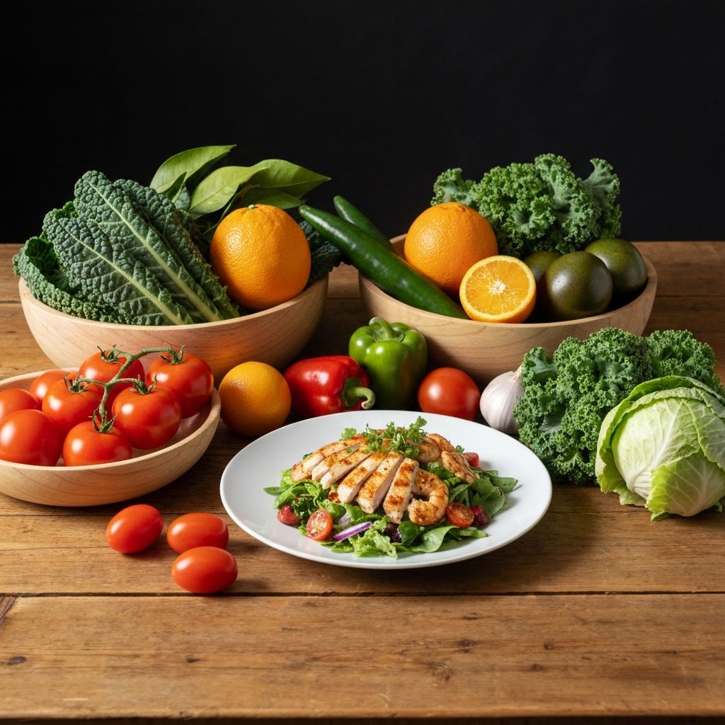 Fresh vegetables and healthy meal preparation